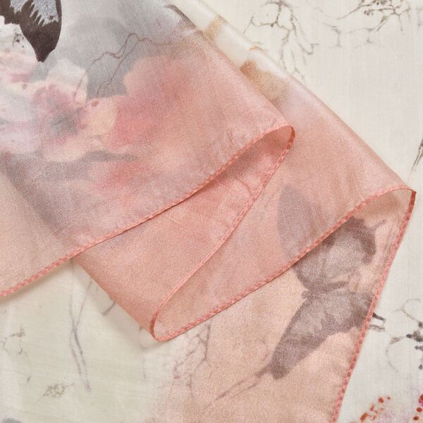 LA MAREY 100% Maulbeerseide Foulard, Rosa image number 3