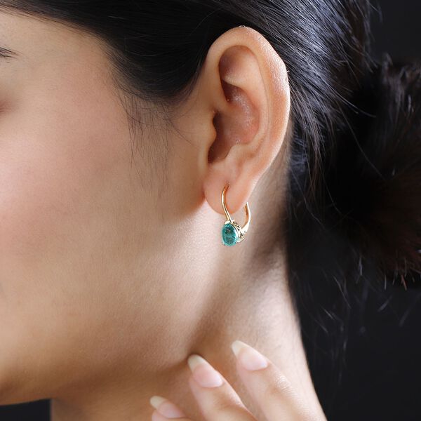 Smaragd Triplett Quarz Ohrringe - 2,97 ct. image number 2