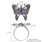 Afrikanischer Amethyst Schmetterling-Ring, Edelstahl Schwarz oxidiert  ca. 2,00 ct image number 6