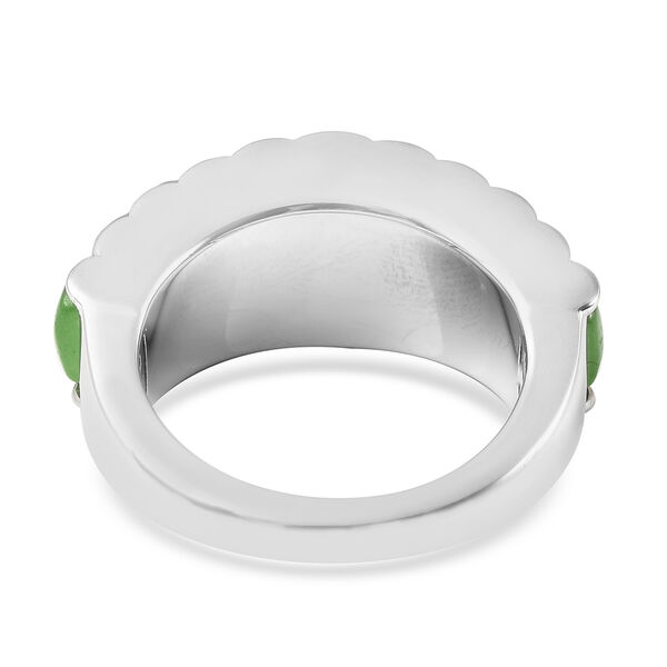 Grüne Jade Ring 925 Silber Rhodium-Überzug image number 5