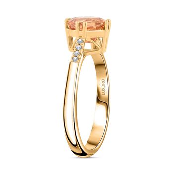 LUXORO zertifiziert und gepr&uuml;ft AAA kaiserlicher Topas und Diamant Ring in 417 Gold - 2 ct.