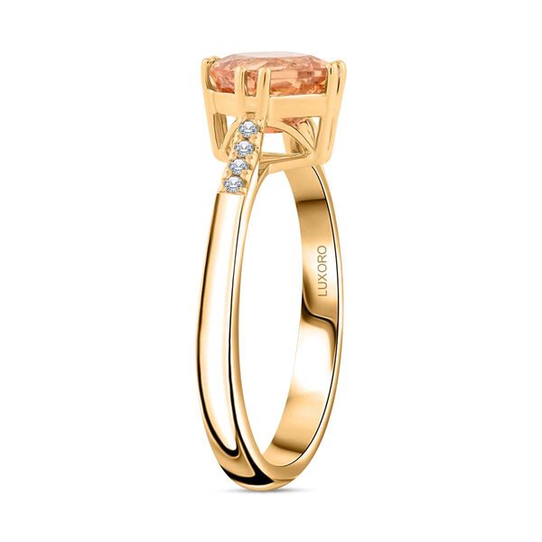 LUXORO zertifiziert und gepr&uuml;ft AAA kaiserlicher Topas und Diamant Ring in 417 Gold - 2 ct. image number 2