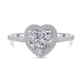 LUSTRO STELLA - Weißer Zirkonia Ring 925 Silber rhodiniert (Größe 21.00)