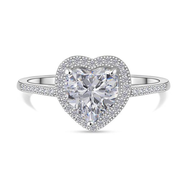 LUSTRO STELLA - Wei&szlig;er Zirkonia Ring 925 Silber rhodiniert (Gr&ouml;&szlig;e 21.00) image number 0