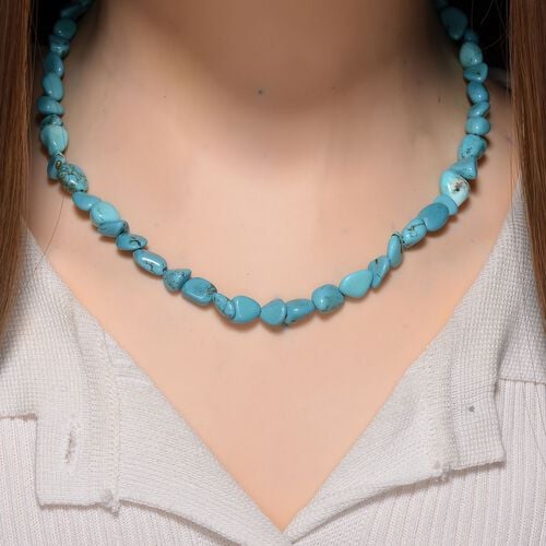 Blaue Howlit Halskette, 45+5cm - 157,50 ct. image number 1