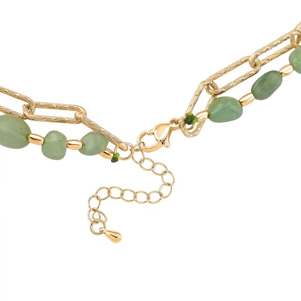 Gr&uuml;ner Aventurin Halskette, ca. 45 cm + 5 cm Extender, vergoldet ca. 130.00 ct image number 4