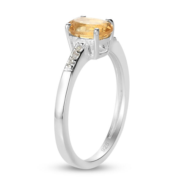 Citrin und Zirkon Ring 925 Silber  ca. 0,82 ct image number 5