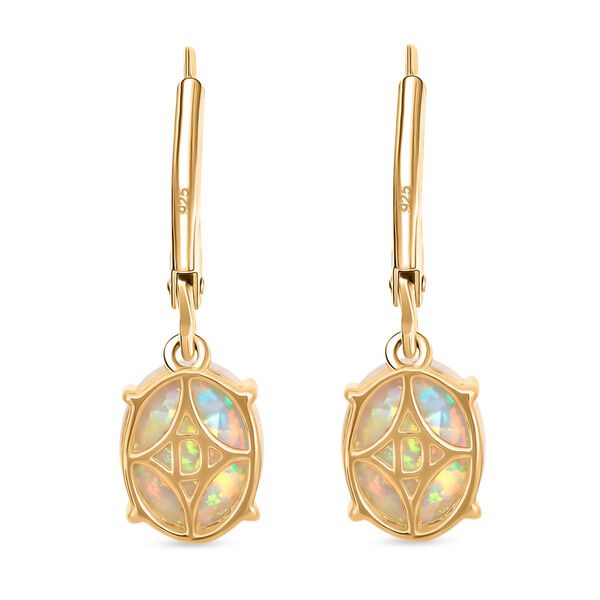 D'Joy AA Nat&uuml;rlicher, &auml;thiopischer Welo Opal Ohrringe 925 Silber 750 Gelbgold Vermeil ca. 3.03 ct image number 4