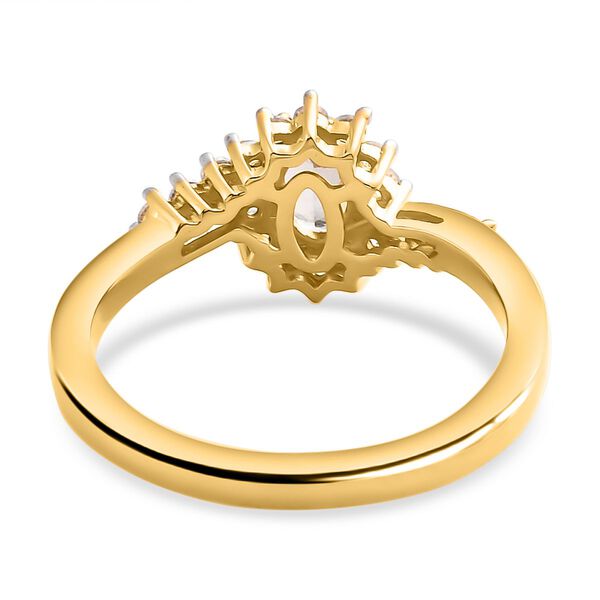 AAA Turkizit und wei&szlig;er Zirkon Ring, 925 Silber Gelbgold Vermeil  ca. 0,82 ct image number 6