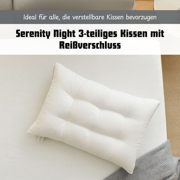 SERENITY NIGHT 5-in-1-Kissen mit echtem Daunen, Kunstdaunen und Memory-Schaum, 50x75cm image number 2