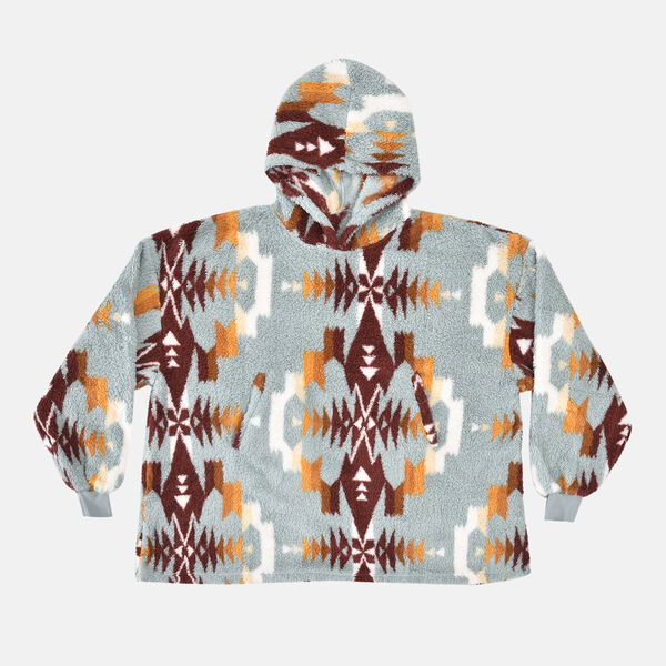 Wolkenweicher Sherpa-Hoodie mit New Mexico Muster, Hellblau-Erdt&ouml;ne, Einheitsgr&ouml;&szlig;e image number 2