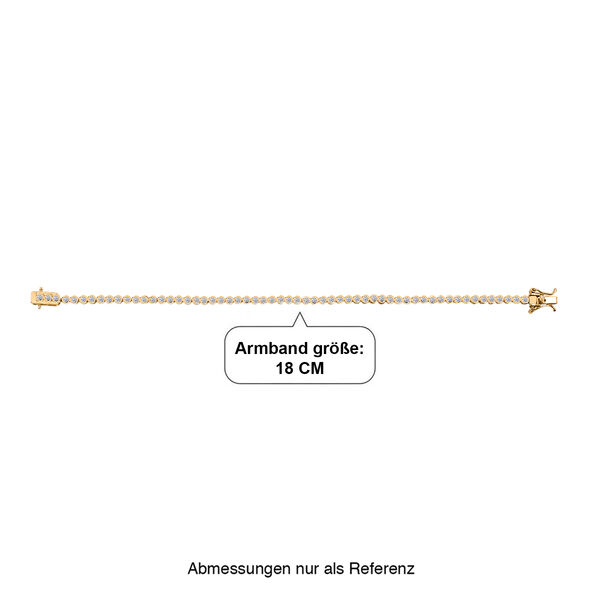 LUXURIANT SGL zertifiziertes SI-GH Labor Diamant 19cm Armband, 925 Silber 750 Gelbgold Vermeil - 2 ct. image number 4
