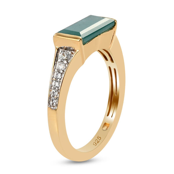 Grandidierit und Zirkon-Ring, 925 Silber Gelbgold Vermeil  ca. 1,85 ct image number 5