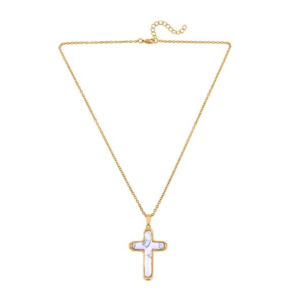 Howlit Halskette ca. 50 cm Reiner Edelstahl IP-Gelbbeschichtung ca. 7,00 ct. image number 6