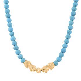 Blauer Howlit Halskette ca. Flexibles cm Standard gelb vergoldet ca. 330,00 ct.