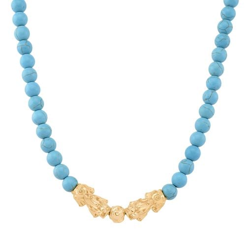 Blauer Howlit Halskette ca. Flexibles cm Standard gelb vergoldet ca. 330,00 ct. image number 0