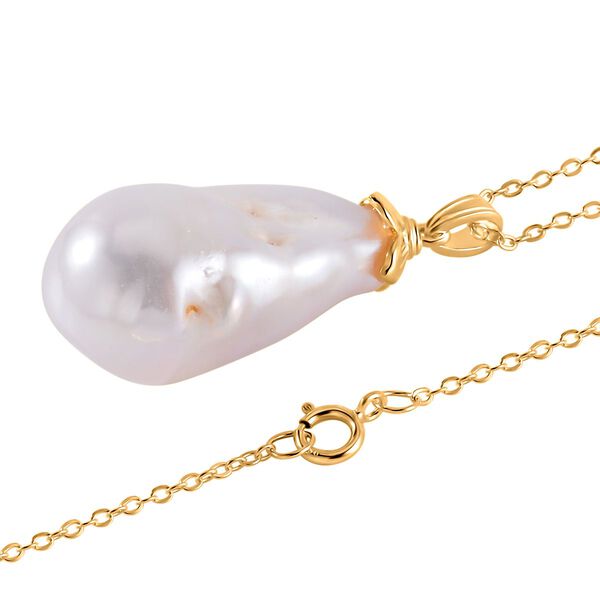 13-16 mm weißer Barockperlen-Anhänger mit 45cm Kette image number 4