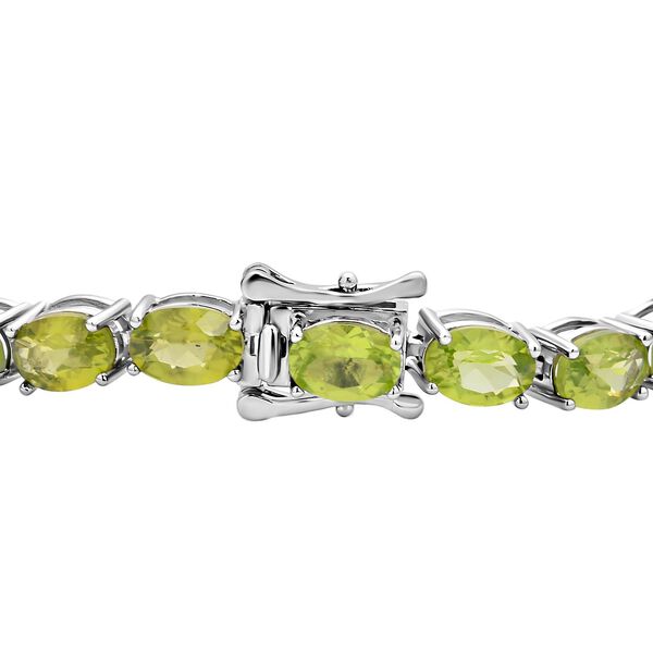 Nat&uuml;rliches Peridot Armband, ca. 20 cm, 925 Silber rhodiniert ca. 22,31 ct image number 3