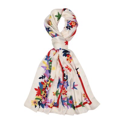 LA MAREY 100% Maulbeeren-Seidenschal, 55x170 cm, G&auml;nsebl&uuml;mchen