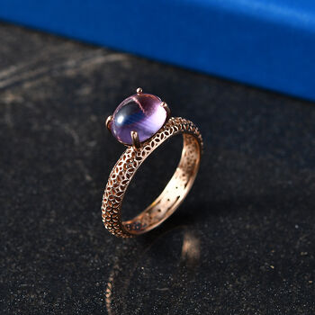 D'Joy AAA Rose De France Amethyst Ring 925 Silber 750 Ros&eacute;vergoldet (Gr&ouml;&szlig;e 17.00) ca. 2,14 ct