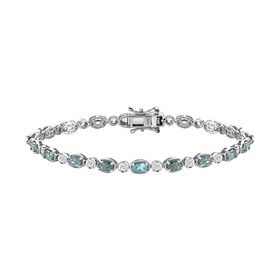 Paraiba Apatit und Zirkon-Armband, 19 cm - 5,05 ct.