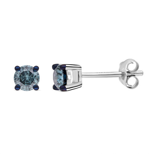 SGL zertifizierte I1-I2 blaue Diamant-Ohrringe - 0,50 ct. image number 0
