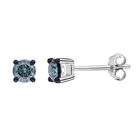 Blauer Diamant Ohrringe, SGL zertifiziert I1-I2, 585 Gold ca. 0.50 ct