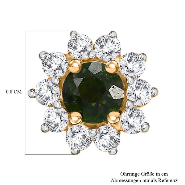 Nat&uuml;rliche Chromdiopsid und Zirkon-Ohrstecker - 1,15 ct. image number 7