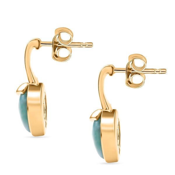 D'Joy Larimar Ohrringe 925 Silber 750 Gelb Vergoldet ca. 4.12 ct image number 4