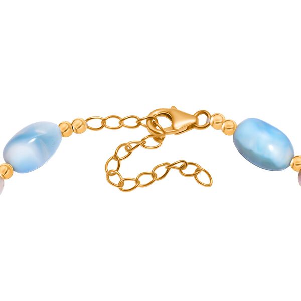 AA Larimar und Süßwasser Perle Armband, 19 cm image number 4
