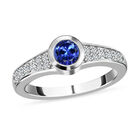 Tanzanite und Zirkon Ring 925 Silber Platin-Überzug image number 3