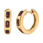 Mosambik Granat Ohrringe 925 Silber Gelbgold Vermeil ca. 2.29 ct