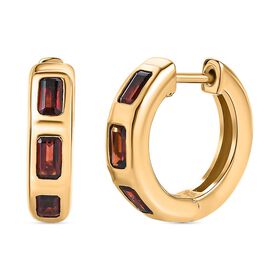 Mosambik Granat Ohrringe 925 Silber Gelbgold Vermeil ca. 2.29 ct