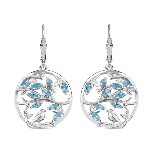 Schweizer Blautopas Ohrringe - 1,96 ct.