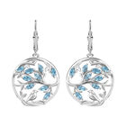 Schweizer Blautopas Ohrringe 925 Silber rhodiniert ca. 1.96 ct