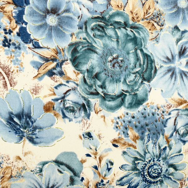 2er Set - Handtasche und Geldbörse, Baumwolle, Blau Floral image number 9