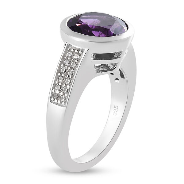 Lusaka Amethyst und Zirkon Ring 925 Silber platiniert  ca. 3,71 ct image number 5