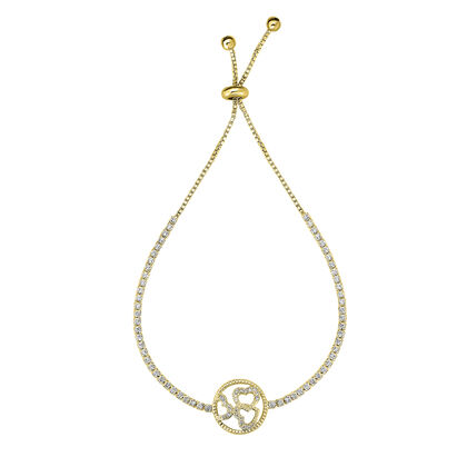 Zirkonia Armband, Flexibel, Messing vergoldet