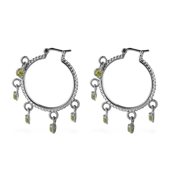 Peridot Creolen, Edelstahl ca. 2.99 ct image number 4