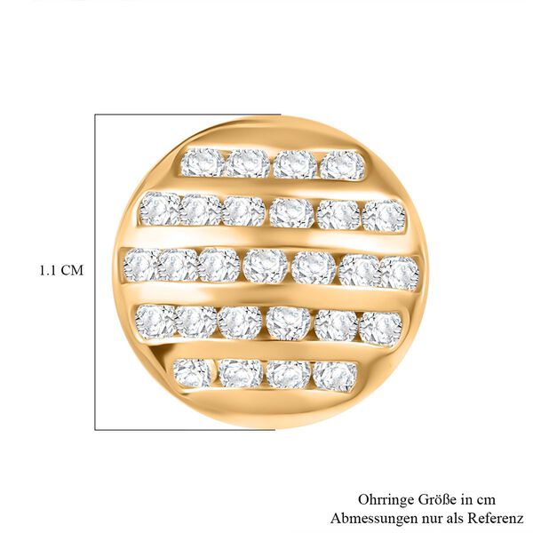 Moissanit Ohrringe, 925 Silber 750 Gelbgold Vermeil - 1,08 ct. image number 5