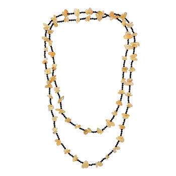 Citrin und schwarze Spinell 91cm Halskette - 280 ct.