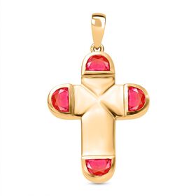 Sunset Triplett Quarz Kreuz Anhänger - 2,37 ct.