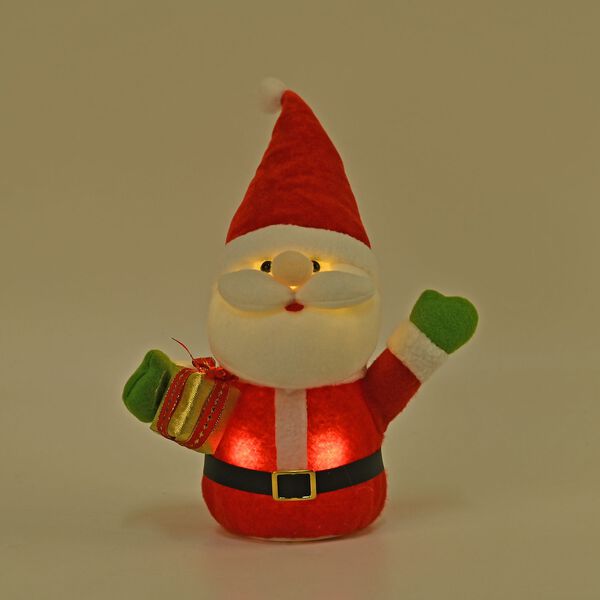 Weihnachtsmann mit LED lichter und Geschenk, 25 cm, 3AAA (nicht inkl.), Rot image number 2