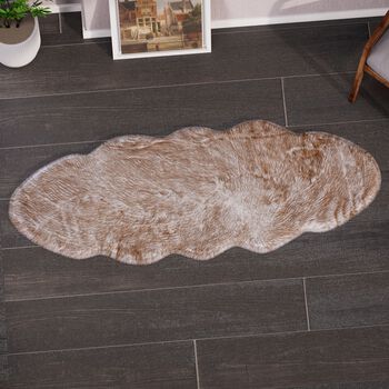 Kunstfell Teppich, wei&szlig; meliert