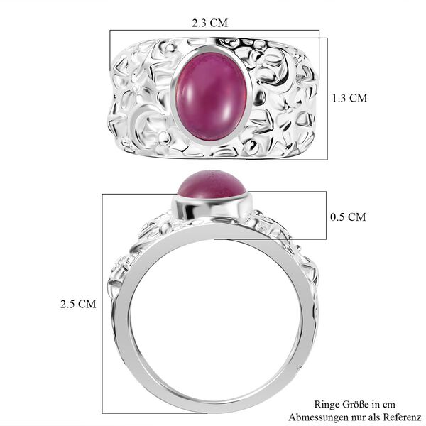 Afrikanischer Rubin (Fissure gefüllt) Ring 925 Silber (Größe 21.00) ca. 2,95 ct image number 7
