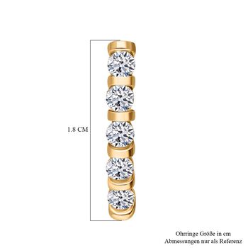 LUXURIANT SI-GH Labor Diamant Ohrringe, 925 Silber 750 Gelbgold Vermeil - 0,30 ct.