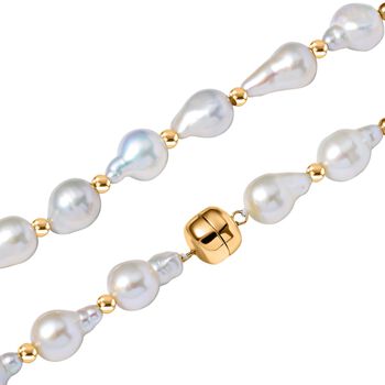 7-9mm wei&szlig;e Barockperlen-Halskette