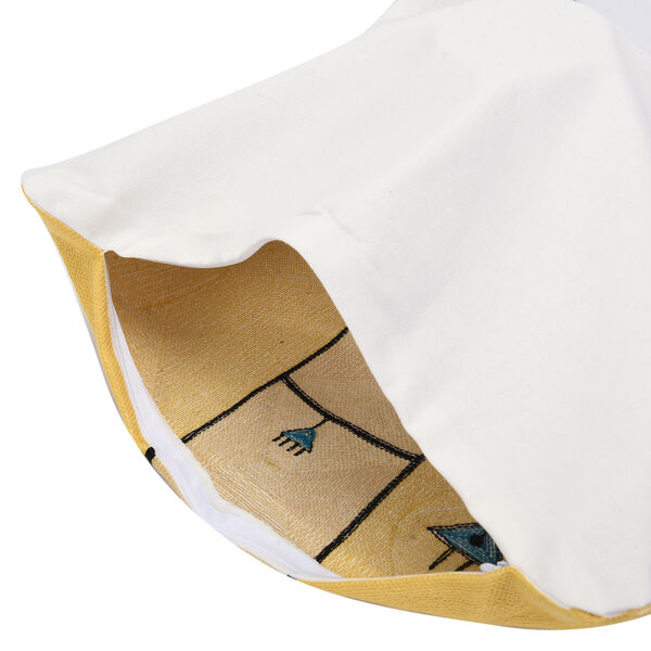 Kissenbezug mit Stickerei und Reißverschluss, Größe: 43x43cm, Gelb image number 4