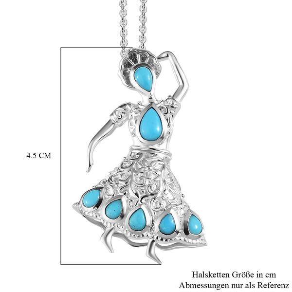 Sleeping Beauty T&uuml;rkis Anh&auml;nger mit Kette - 1,72 ct. image number 7