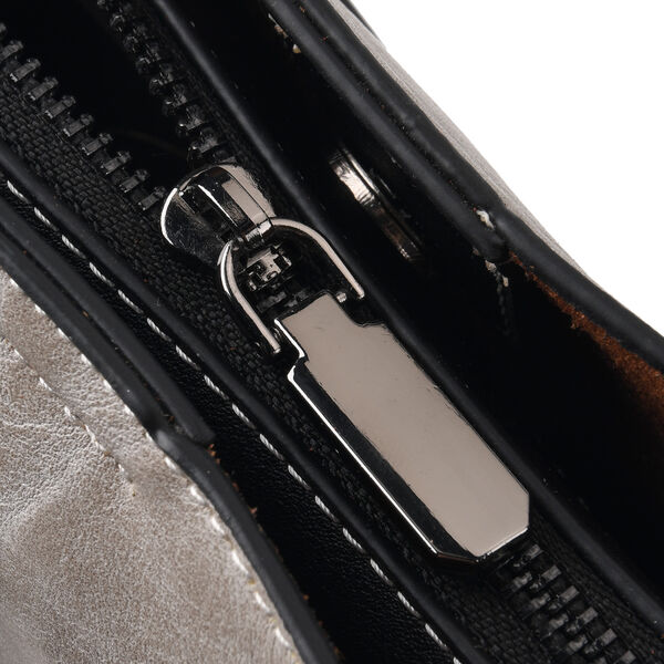 Florale Kunstprint Crossbody Tasche mit Komfort-Schulterriemen, 30x13x23cm, Grau image number 6
